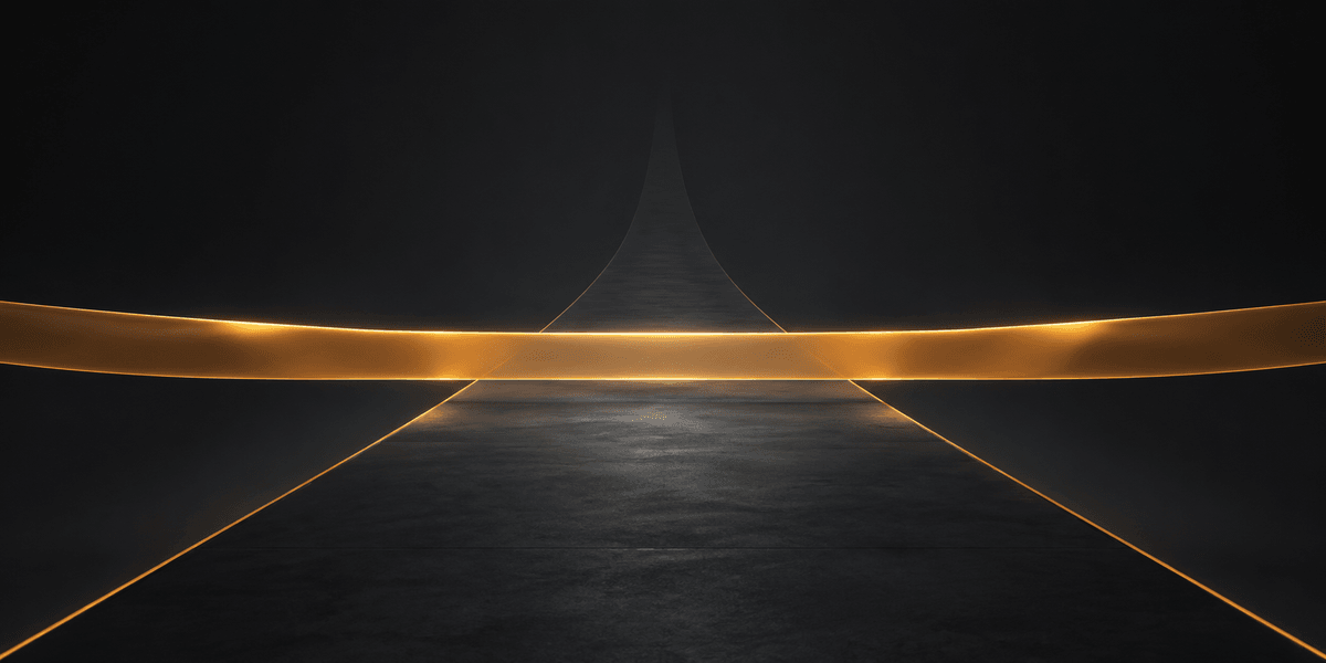 A glowing horizon line crossing a road that continues beyond it into the distance, representing the search visibility that exists past a Google ranking