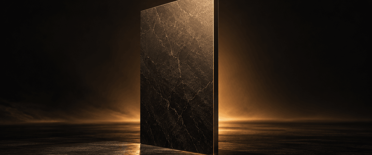 A single dark sheet with crisp, precisely cut edges catching light evenly, representing a site with no visible flaw