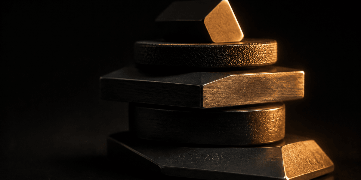 A stack of distinctly shaped blocks, each catching light differently, balanced together into one solid form — echoing how specific facts, stacked together, are what actually holds up in an AI-generated answer