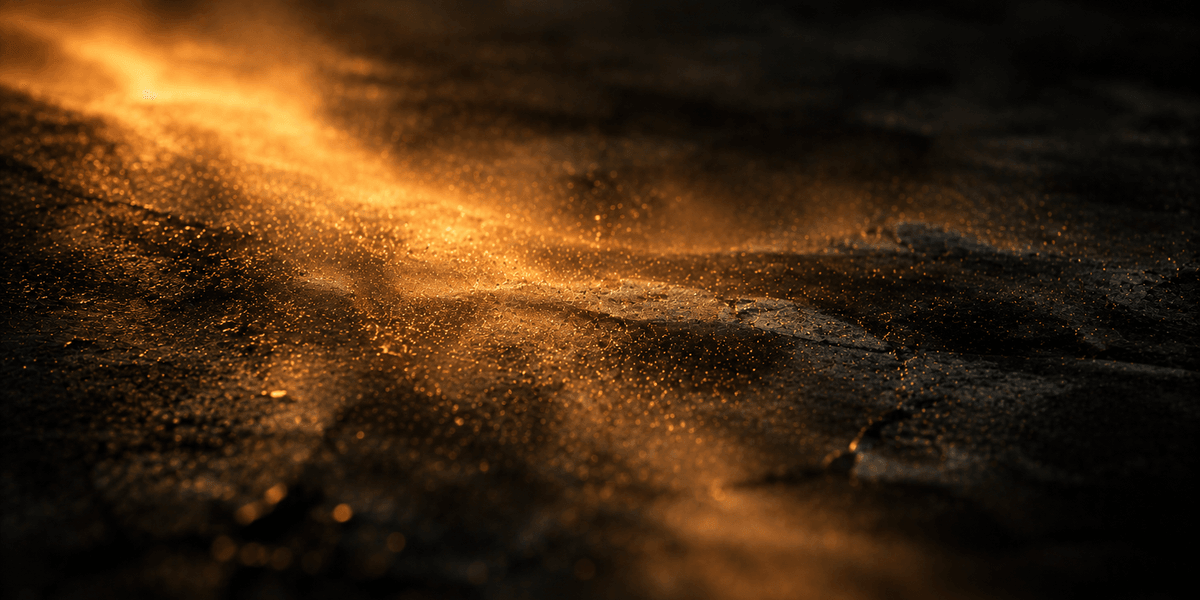 A hazy, diffuse glow spreading across a cracked dark surface with no sharp boundary between light and shadow, representing the unstated limits that surface later in an unconditional guarantee