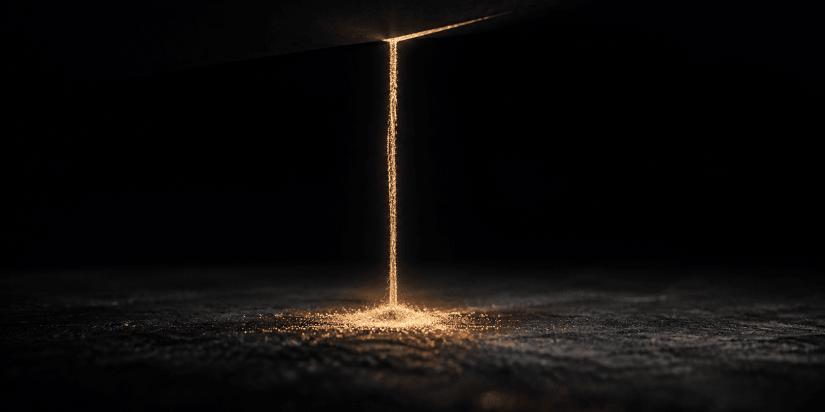 A single hourglass sitting untouched in a dim, still space, representing a known problem left unaddressed while time continues to pass